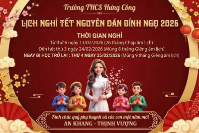 THÔNG BÁO NGHỈ TẾT NGUYÊN ĐÁN NĂM 2026